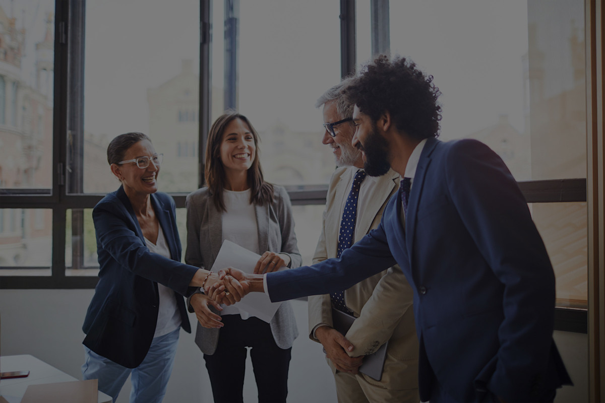 Business partners shaking hands